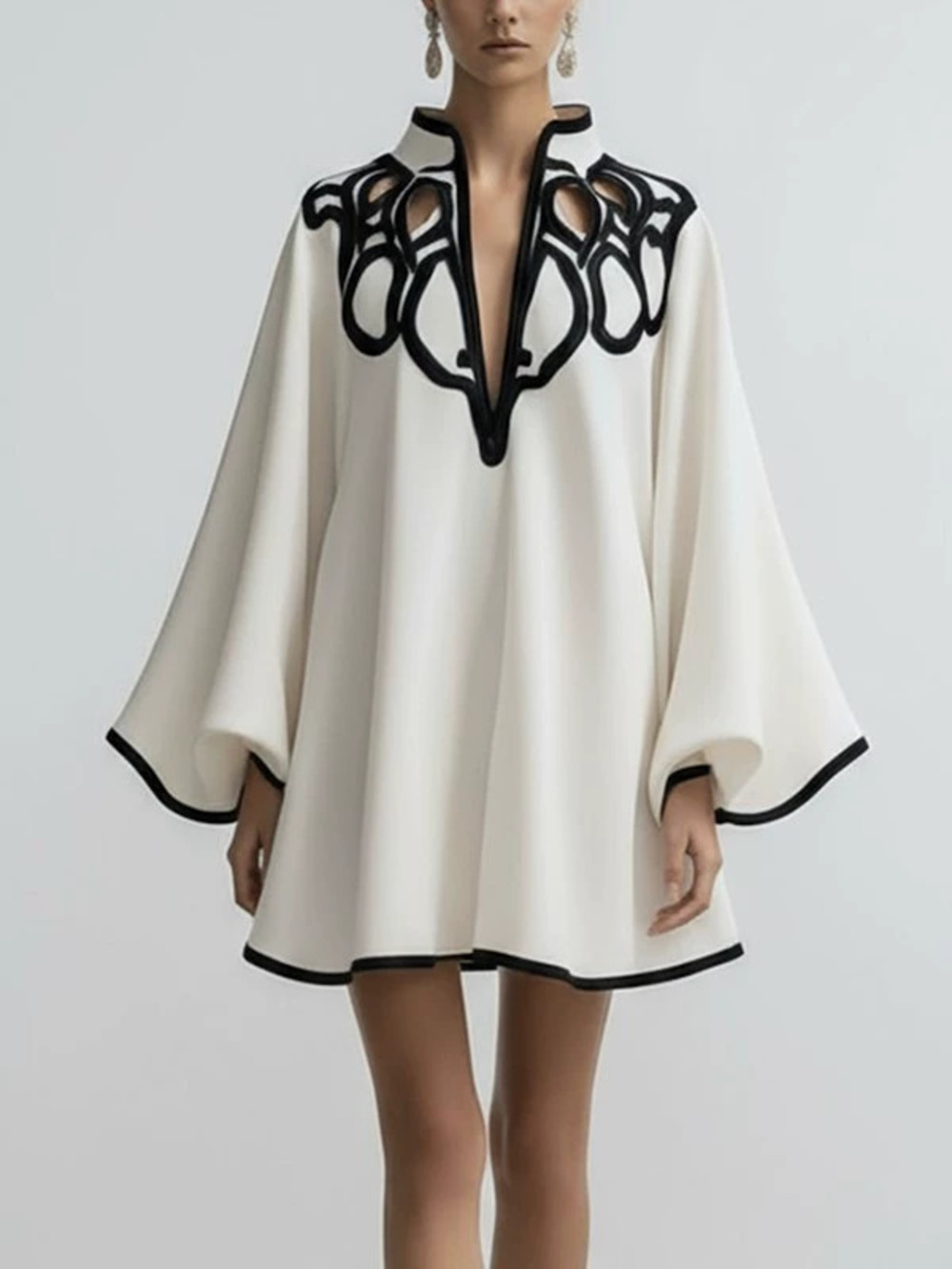 ZARA Plus Size Loose Fit Color Block Lace Trim Dress for Sexy Vacation Date